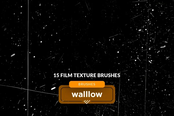 复古胶片纹理、胶片灰尘颗粒和划痕的Photoshop笔刷